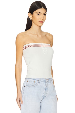 FAITHFULL THE BRAND Arlette Strapless Top in Ivory. Size XL. Also