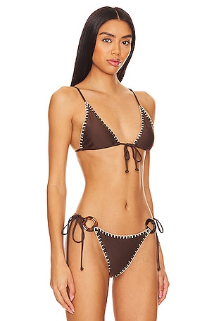 FAITHFULL THE BRAND Alani Bikini Top in Brown