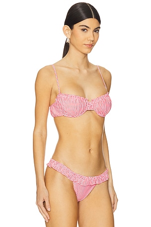 FAITHFULL THE BRAND Esterel Bikini Top in Red