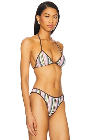 FAITHFULL THE BRAND Ania Bikini Top in Brown