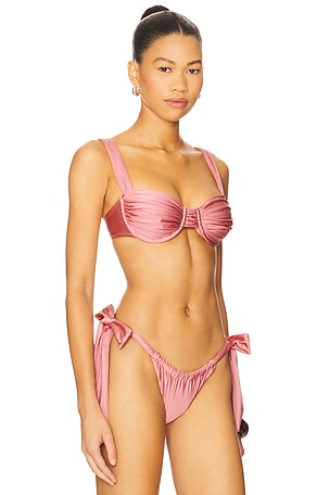 FAITHFULL THE BRAND Sol Bikini Top in Rose