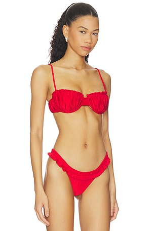 FAITHFULL Esterel Bikini Top in Red