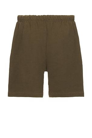 Fear of God ESSENTIALS Fleece Soccer Short in Army