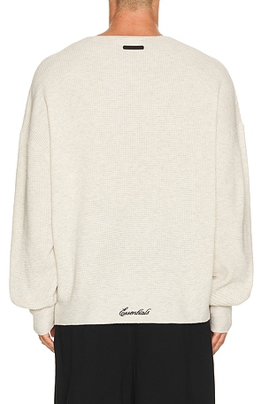 Fear of God ESSENTIALS Signature Waffle 90's Crewneck Sweater in Grey