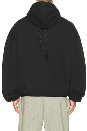 Fear of God ESSENTIALS Active Trace Modern Fleece Hoodie in Black