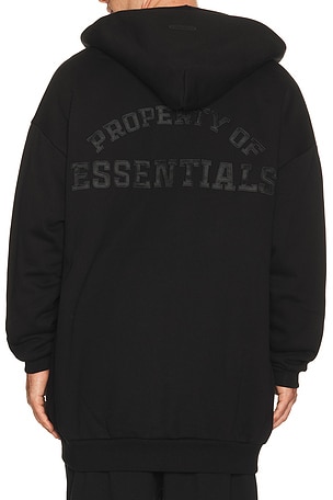 Fear of God ESSENTIALS Property Lounge Long Zip Hoodie in Black