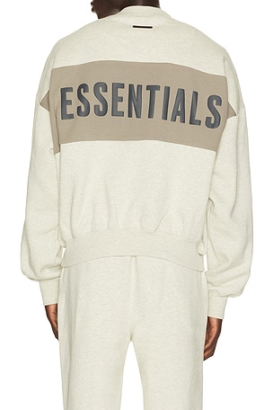 Fear of God ESSENTIALS Cropped Relaxed Panelled Sweatshirt in Cream