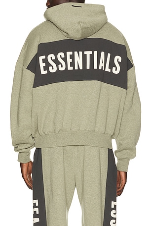 Fear of God ESSENTIALS Cropped Relaxed Panelled Hoodie in Grey