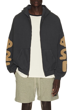 Fear of God ESSENTIALS 90's Zip-Up Hoodie in Black. Size S. Also