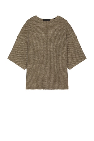 Heavy Waffle Short Sleeve Crewneck Sweater Fear of God ESSENTIALS