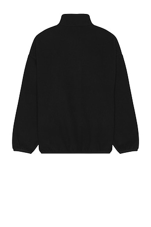 Fear of God ESSENTIALS Brushed Half Zip Pull Over in Black