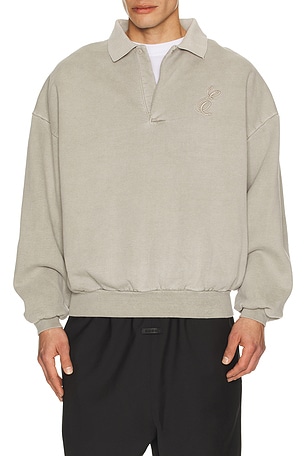 Fear of God ESSENTIALS Classic Polo Sweatshirt in Grey