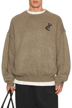 Fear of God ESSENTIALS Waffle Crewneck Sweater in Grey