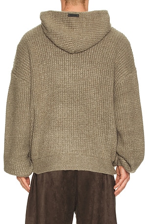 Fear of God ESSENTIALS Heavy Waffle 90'S Hoodie in Grey