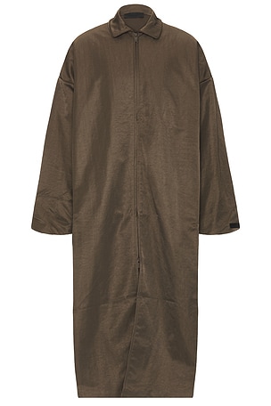 Fear of God ESSENTIALS Textured Nylon Trench in Brown