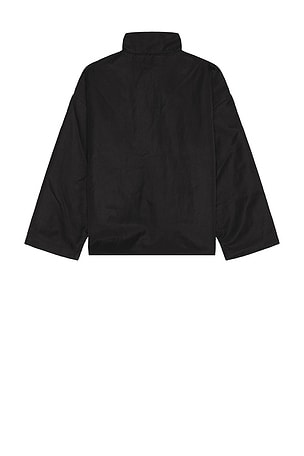 Fear of God ESSENTIALS Textured Nylon Halfzip Pullover in Black