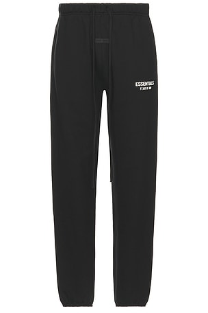 Fear of God ESSENTIALS Classic Fit Fleece Sweatpant in Jet Black