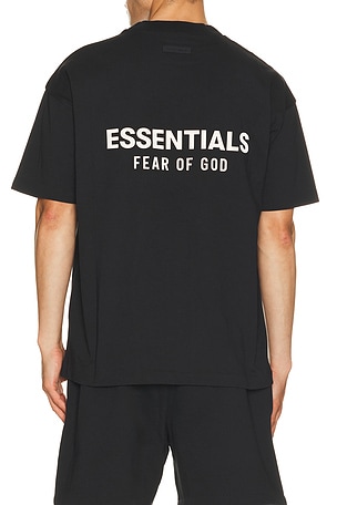 Fear of God ESSENTIALS Classic Fit T-shirt Back Logo in Black