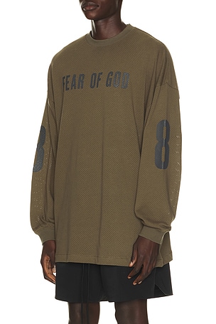 Fear of God ESSENTIALS Merch Long Sleeve Tee in Green