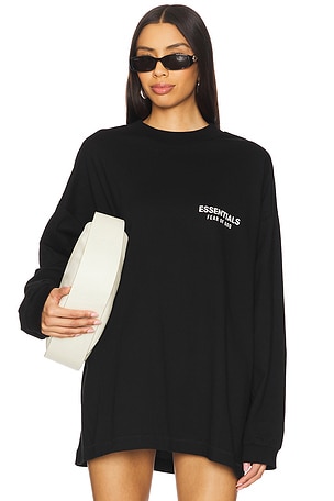 Fear of God ESSENTIALS Jersey Long Sleeve T-Shirt in Black