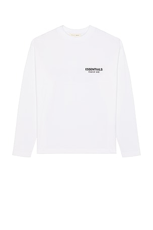 Fear of God ESSENTIALS Classic Fit Long Sleeve Tee in White