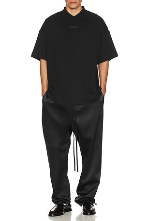 Fear of God ESSENTIALS 90s Fit Pique Polo in Black. Size S. Also