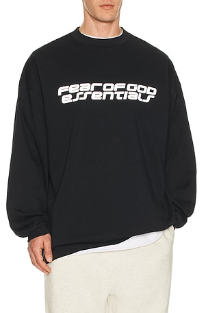 Fear of God ESSENTIALS 90'S Long Sleeve Tee in Black