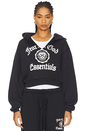 Cropped V-Neck Hoodie Fear of God ESSENTIALS