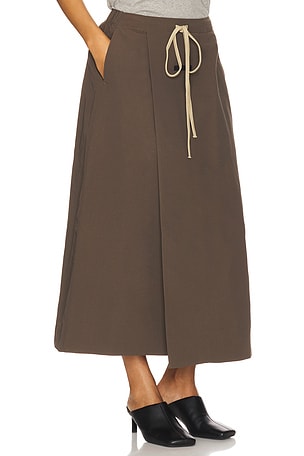 Fear of God ESSENTIALS Military Nylon Wrap Skirt in Brown