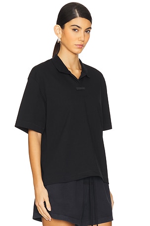 Fear of God ESSENTIALS Short Sleeve Polo Top in Black
