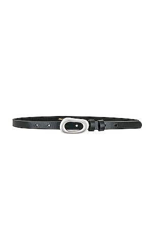 FRAME Petit Organic Shape Belt in Noir & Silver | REVOLVE display picture 3