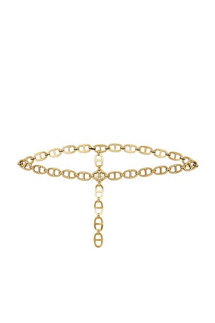 FRAME Open Link Chain Belt in Metallic Gold