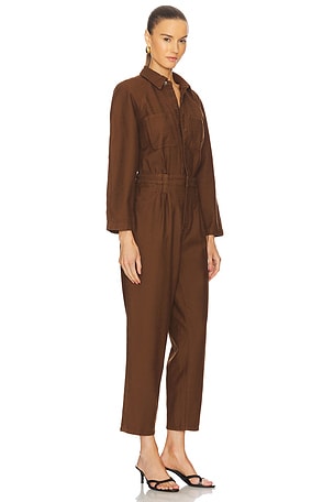 FRAME Standaway Pocket Jumpsuit in Brown