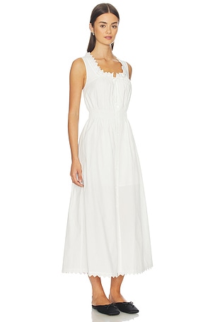 FRAME The Serene Midi Dress in White. Size S. Also