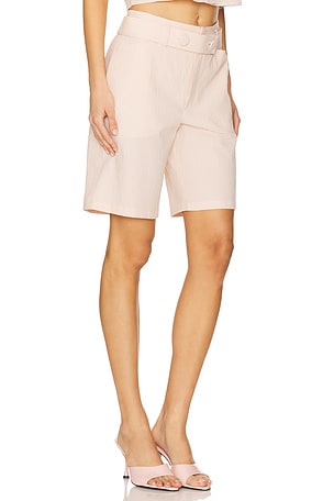 FRAME The Seersucker Bermuda in Pink,Ivory