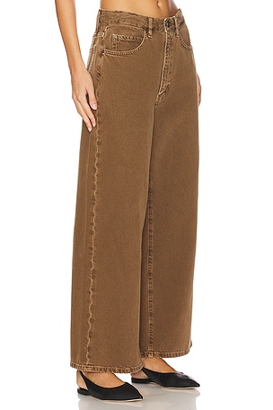 FRAME Le Long Baggy Wide Leg in Brown