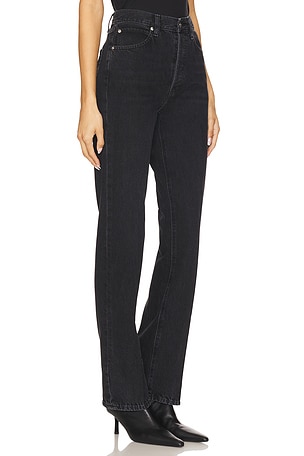 FRAME Vertical Straight Leg Jeans in Black