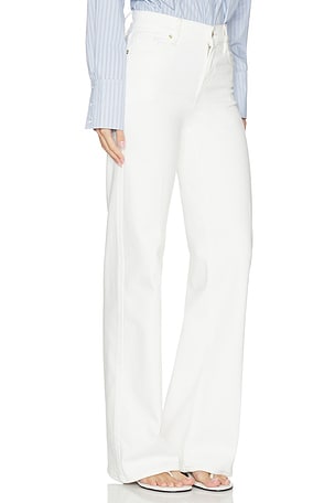 FRAME Le Slim Palazzo Long Jeans in White. Size 34. Also