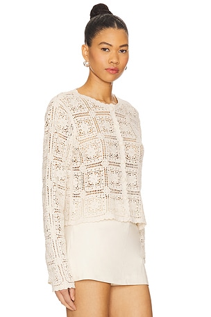 FRAME The Crochet Cardi in Cream