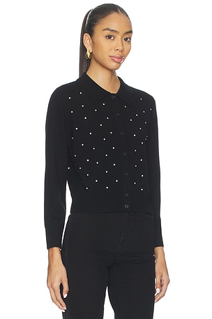 FRAME Rhinestone Cardi in Black. Size XS. Also