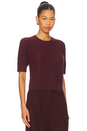FRAME Ladder Pointelle Sweater in Burgundy