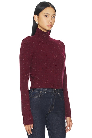 FRAME Cashmere Fleck Turtleneck in Burgundy. Size XL. Also