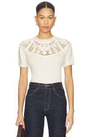 Lace Gathered Sweater FRAME