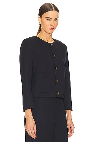 FRAME Button Front Jacket in Navy