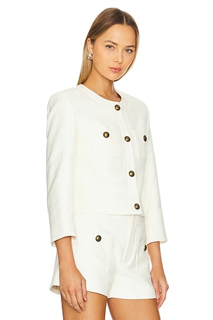 FRAME Button Front Jacket in Cream