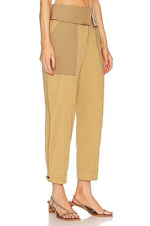 FRAME Foldover Trouser in Tan