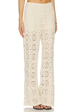 FRAME The Crochet Pant in Cream