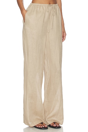 FRAME The Linen Lounge Pant in Beige