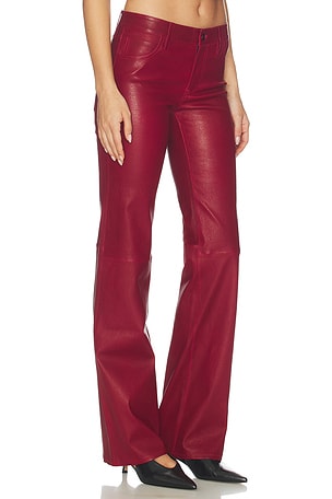 FRAME x Alexandra Leclerc The Leather Rouge Pant in Red