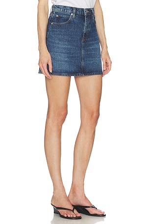 FRAME The High Mini Skirt in Blue